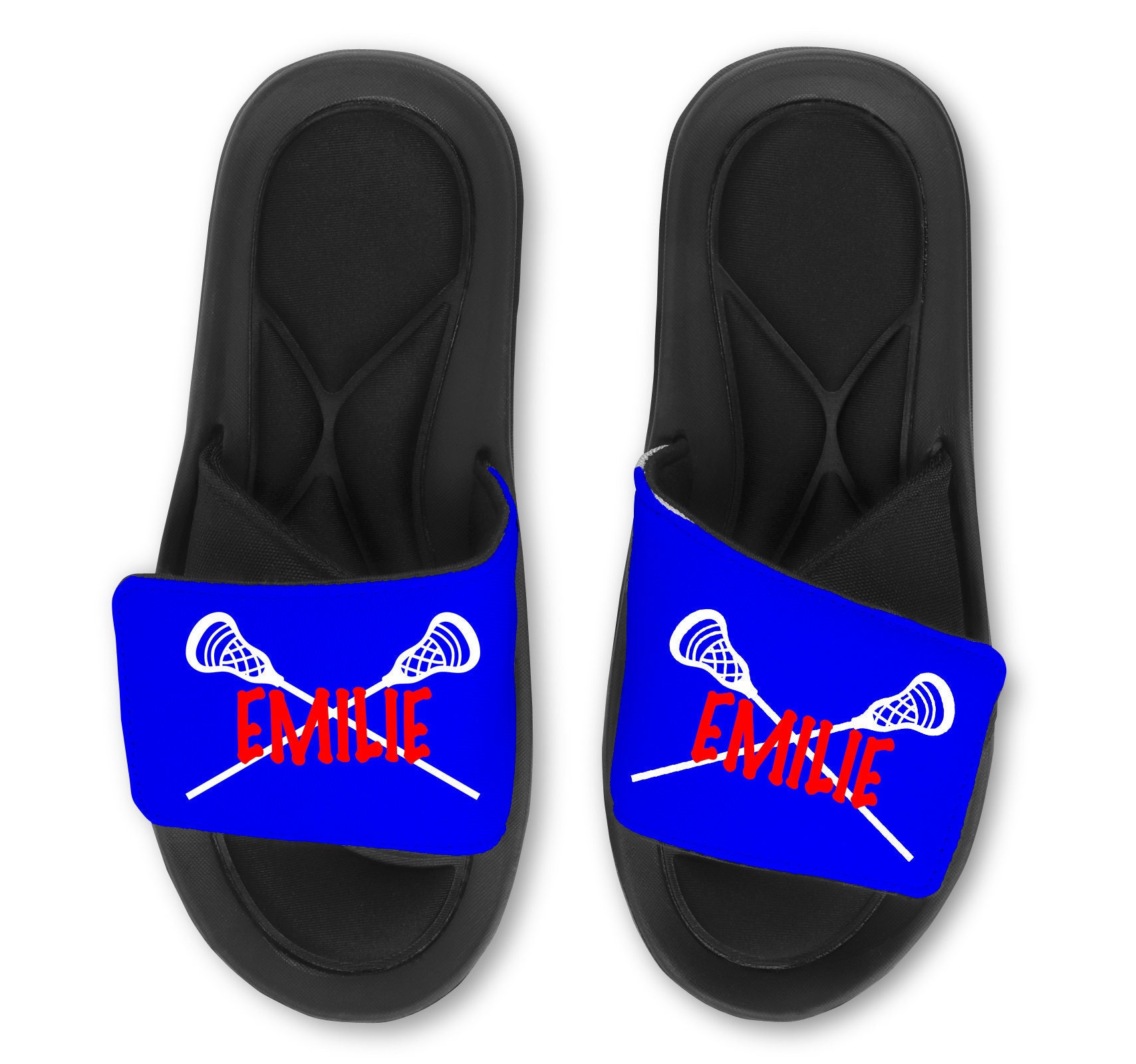 Personalized Custom LACROSSE Sticks Slides Flip Flops Sandals Etsy