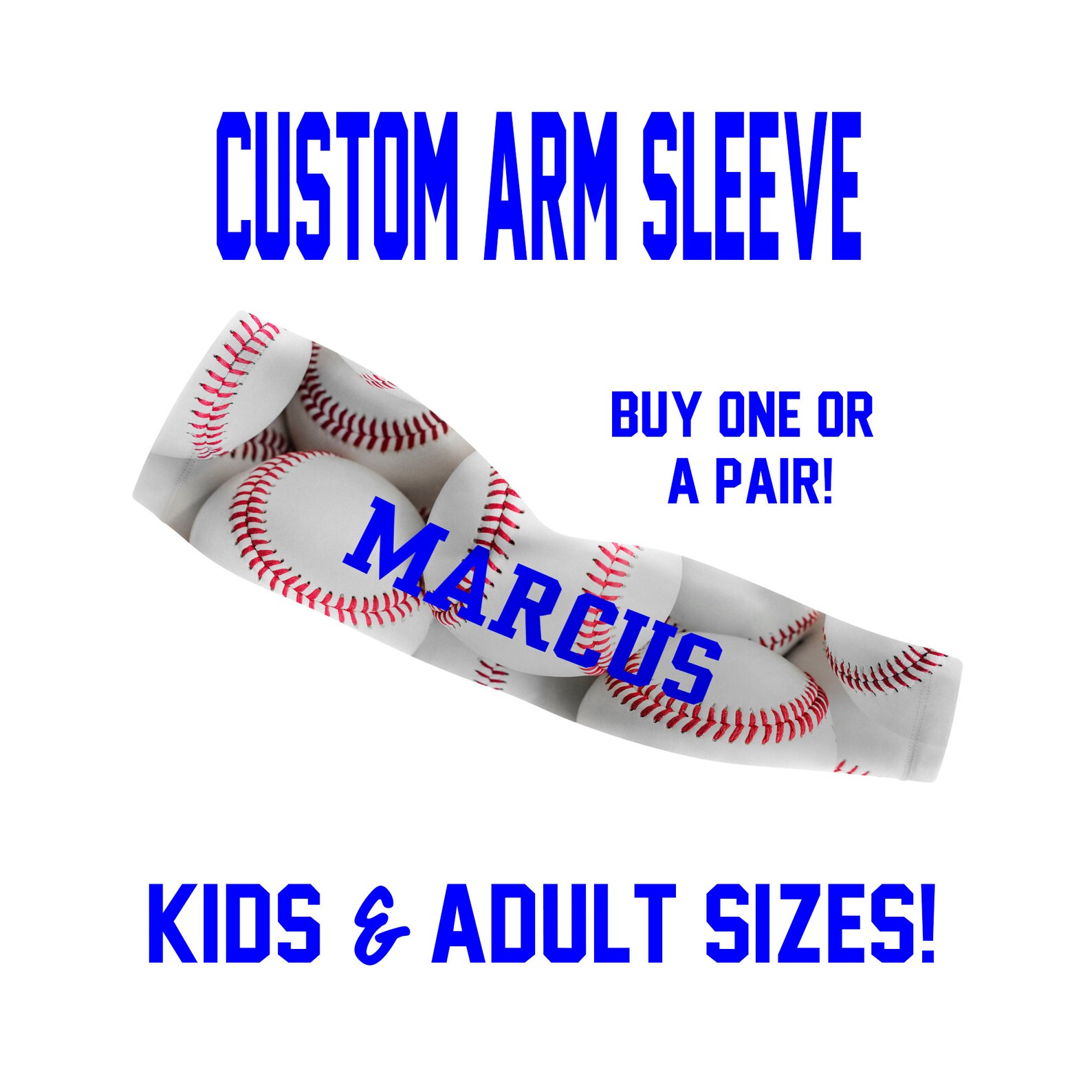 Personalized BASEBALL arm sleeve Custom Baseball Etsy