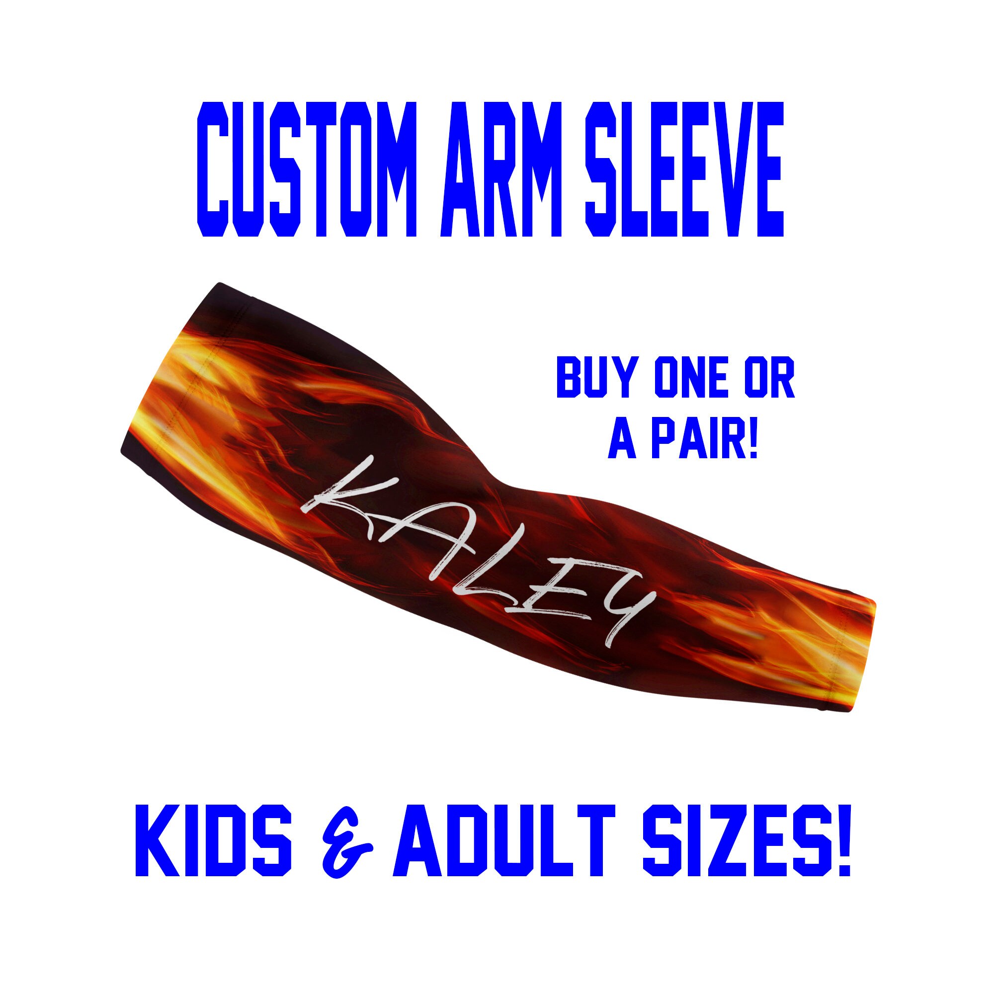 Personalized ARM Sleeve Custom Compression Sleeve FLAMES Etsy