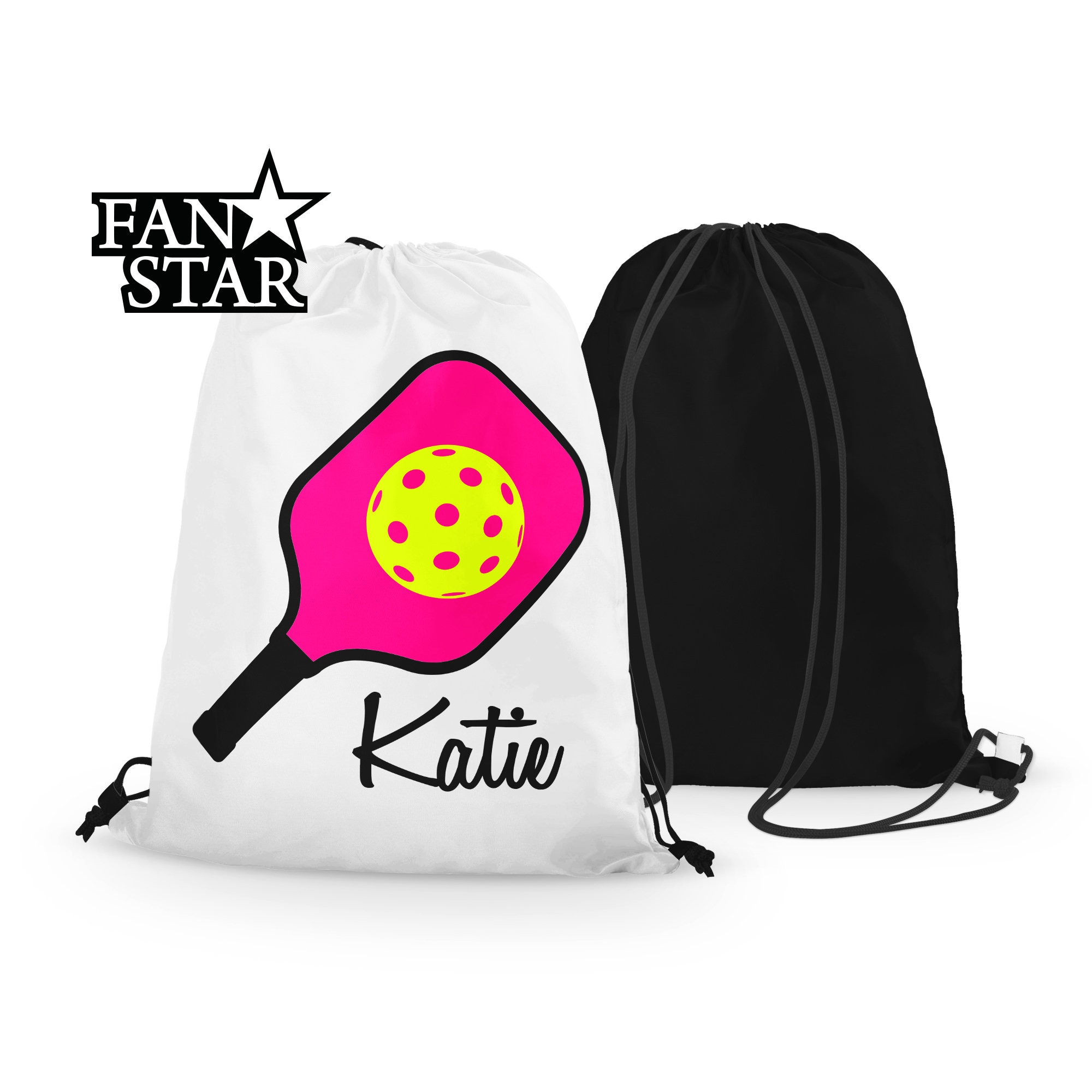 Personalized Pickleball Drawstring Bag, Custom Pickleball Drawstring