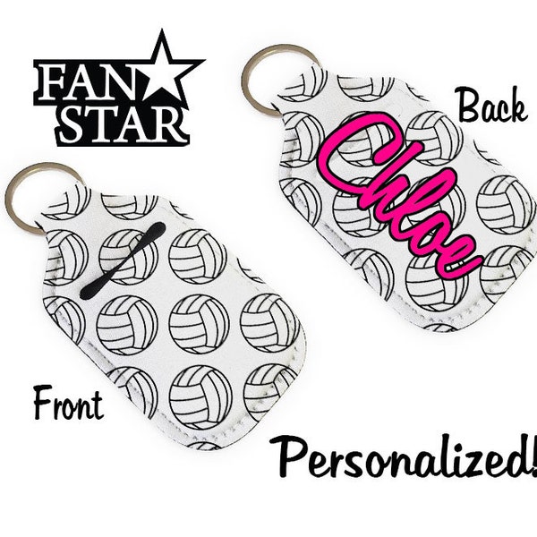 Personalized Mini Volleyballs Hand Sanitizer Holder - Great Team Gift - Option to Add  Your Name or Logo! Great for a Volleyball player!
