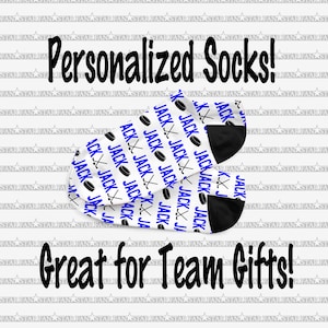 Personalized HOCKEY Socks, Custom Team HOCKEY Socks, Girls Hockey Team Gifts, Girls Anklet Personalized Socks