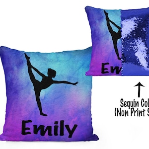 Personalized Gymnast Sequin Flip Pillow