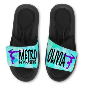Personalized GYMNAST Slides - GYMNASTICS Custom Slides - GYMNAST Sandals - Custom Name and/or Team