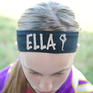 CUSTOM Personalized GYMNAST DANCER Headband - Choose Your Image!  - Sparkle Lettering