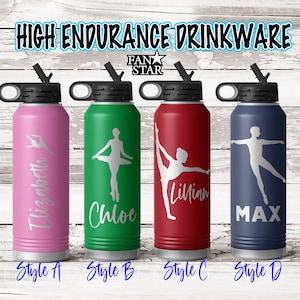 Personalized Dance Water Bottle Engraved, Custom Dance Water Bottle, Stainless Steel for Long Lasting Cold or Hot Drinks