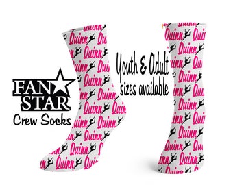 Personalized Dancer Crew Socks, Custom Dance Crew Socks, Adult or Child Sized, Perfect Team Gift, Sparkle or Plain