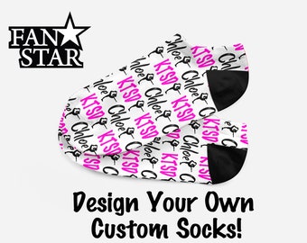 Custom CHEER Socks with Choice of Cheer Image, Great Team Cheer Gift, Sparkle socks too!