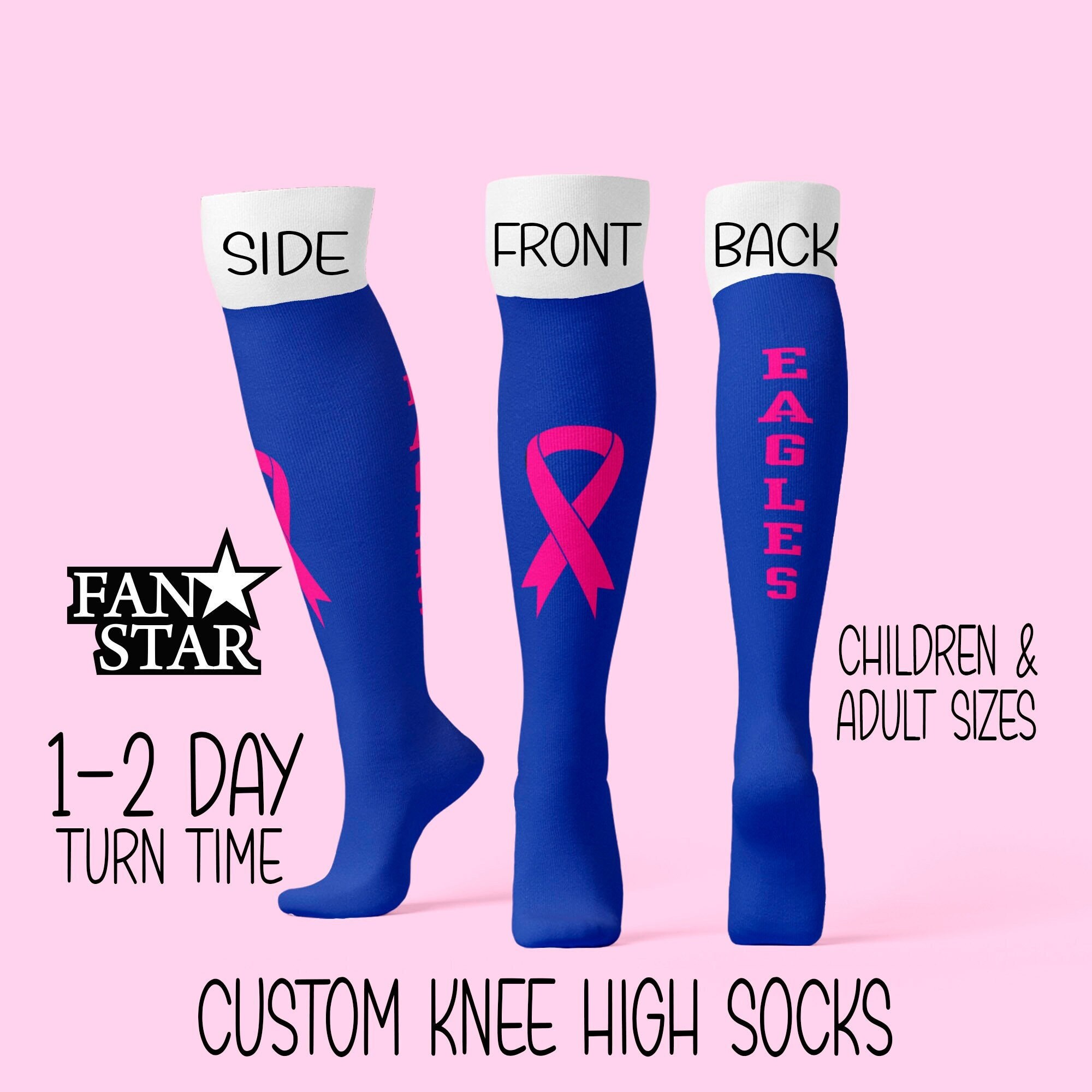 Personalized Childhood Cancer Gold Ribbon Knee High Socks -  Denmark