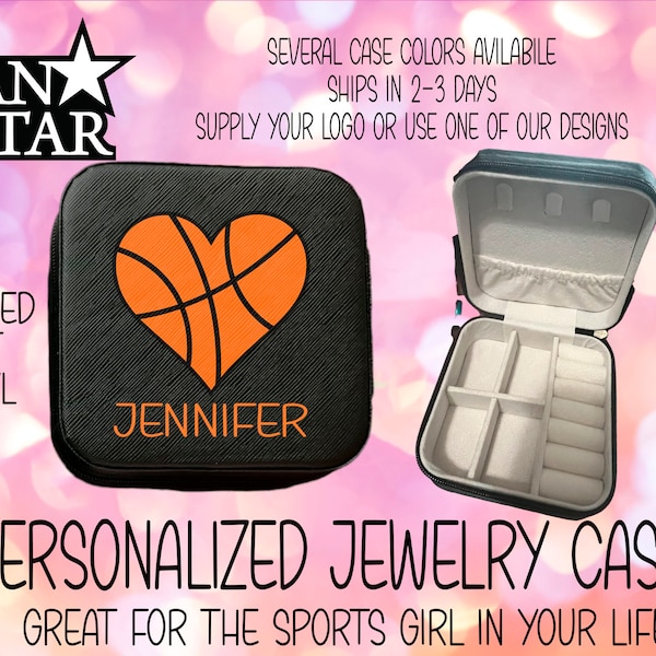 Personalized Basketball Travel Jewelry Box Perfect for Sports Bags to Keep Valuables Safe and Clean