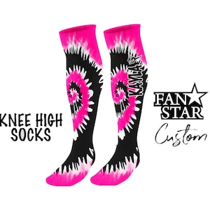 Personalized Baton Twirler Socks Knee High Tie Dye, Custom Baton Twirling Tie Dye Socks, Baton Twirler Gift