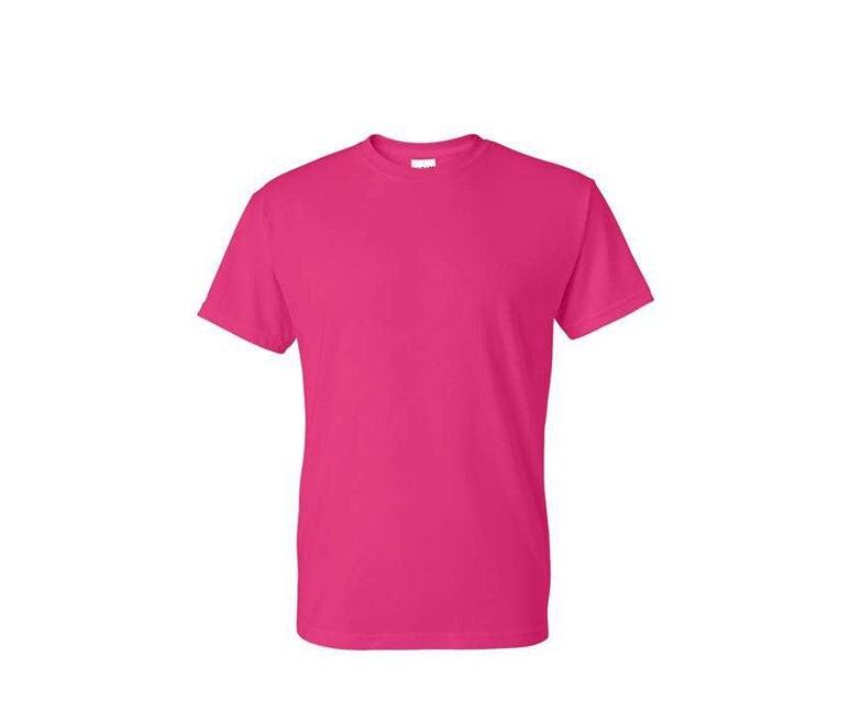 GILDAN Dry Fit Hot Pink (Heliconia) Shirts BLANK, Bulk T-Shirts, Dry Blend  50 50 Shirts Perfect for Crafters - ADULT Size