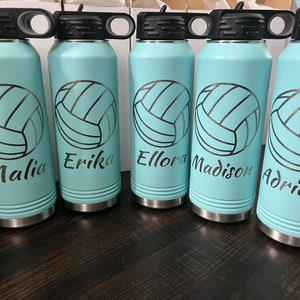 Personalized Volleyball Water Bottle Laser Engraved With Name, Choose a ...