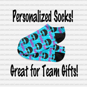 Custom SWIMMER Socks - Personalized Swim Socks - Custom Swim Goggles Socks, Sparkle or White Socks