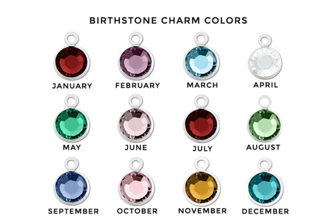 Birthstone and Name Pendant Necklace Choose Your Font and - Etsy UK