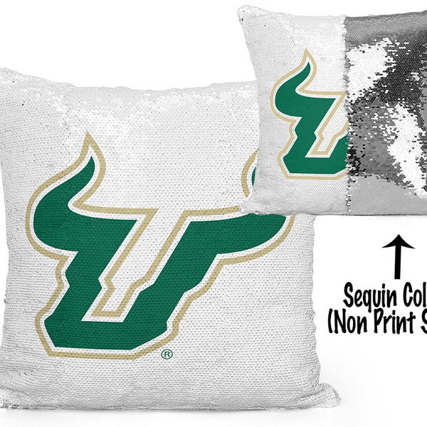 USF Sequin Mermaid Flip Pillow - South Florida Bulls Logo