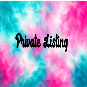 May include: A digital graphic featuring the black text Private Listing centered over a vibrant watercolor background with blended shades of bright pink, magenta, and turquoise blue, creating a soft, cloud-like texture across the entire square image.