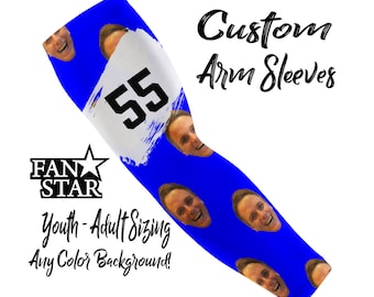 Custom Picture Arm Sleeves, Love My Dad, Great for Father's Day, Sleeves for Kids and Adults, Baseball,  Softball, Lacrosse, Soccer Gift