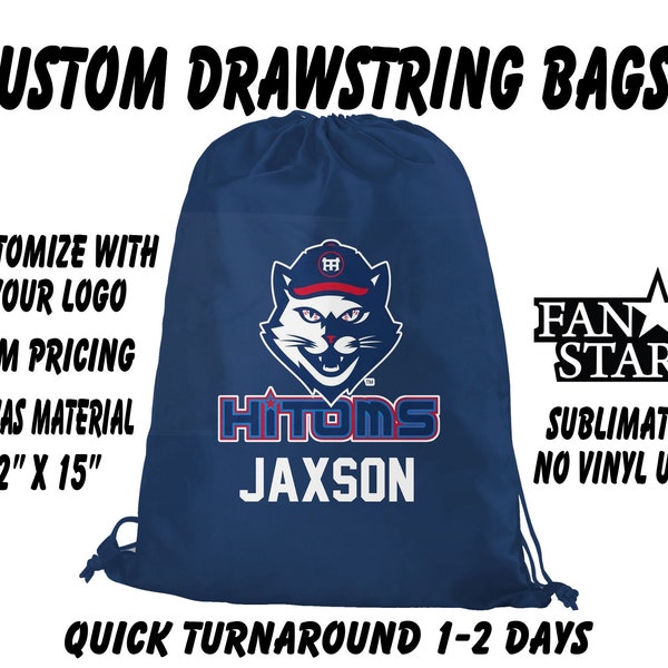 Personalized Baseball Laces Drawstring Bag - Custom Baseball Drawstring Bag - Choose Your Colors!!