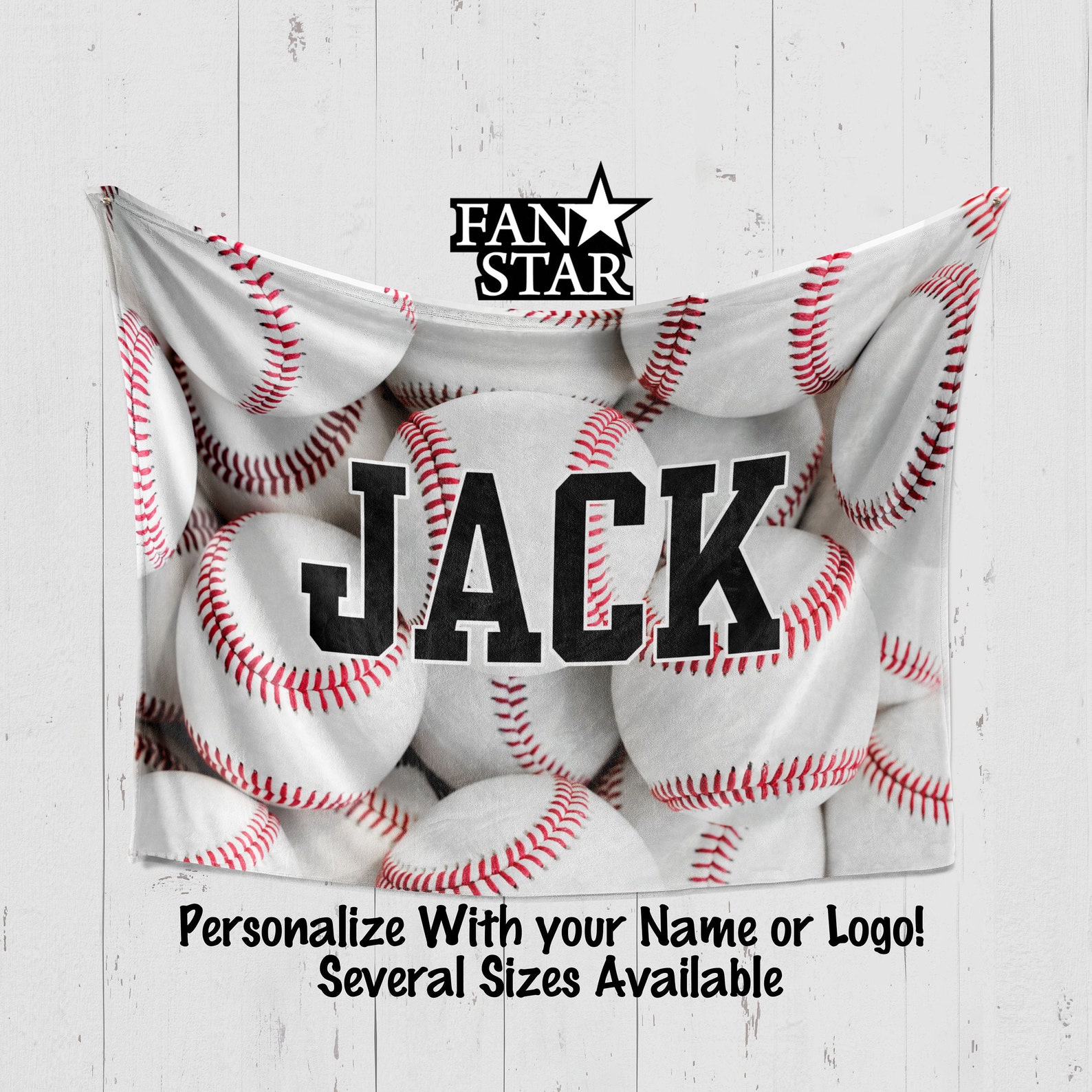Personalized Baseball Blanket Plush Custom Baseball Blanket Etsy