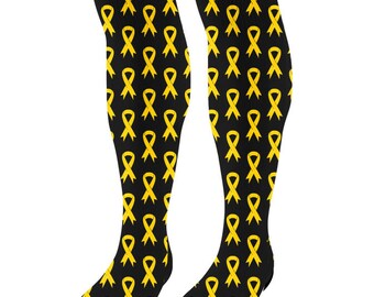 Personalized Childhood Cancer Gold Ribbon Knee High Socks -  Denmark