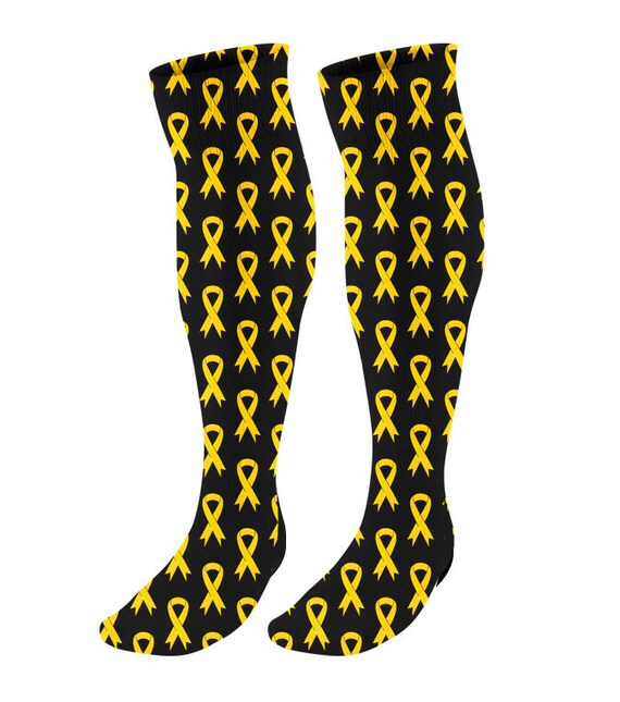 Personalized Childhood Cancer Gold Ribbon Knee High Socks -  Denmark