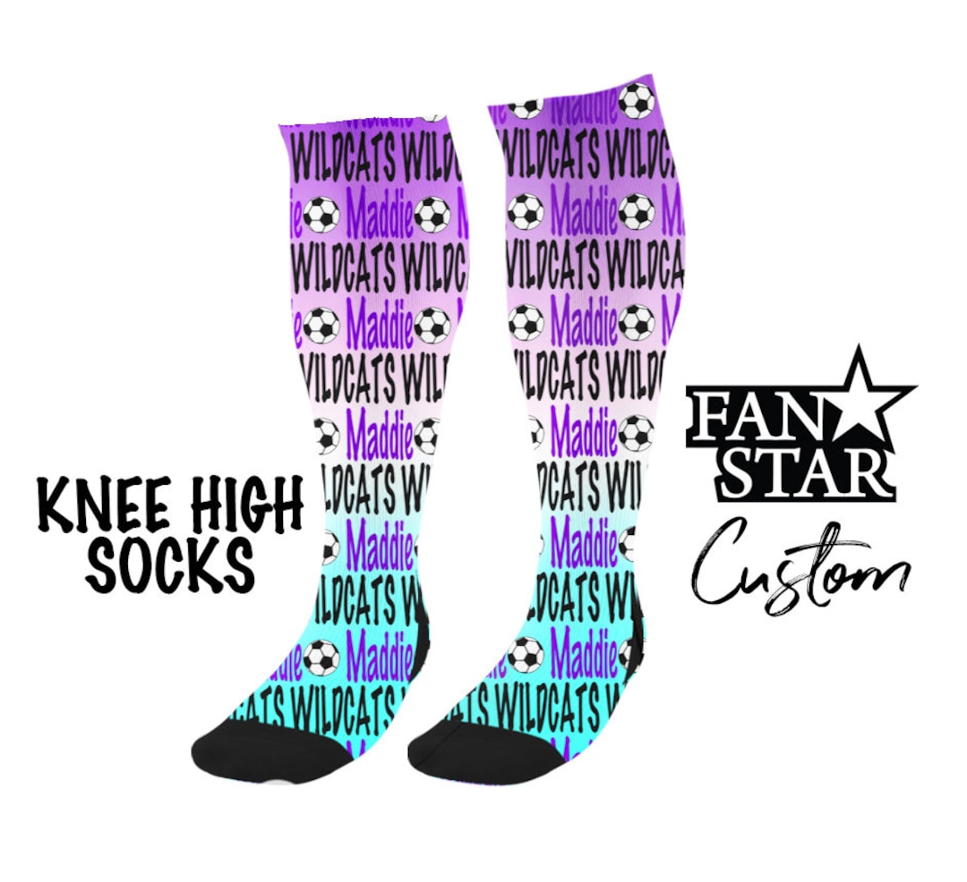 Personalized Soccer Socks With Name, Custom Ombre Soccer Socks, Choose