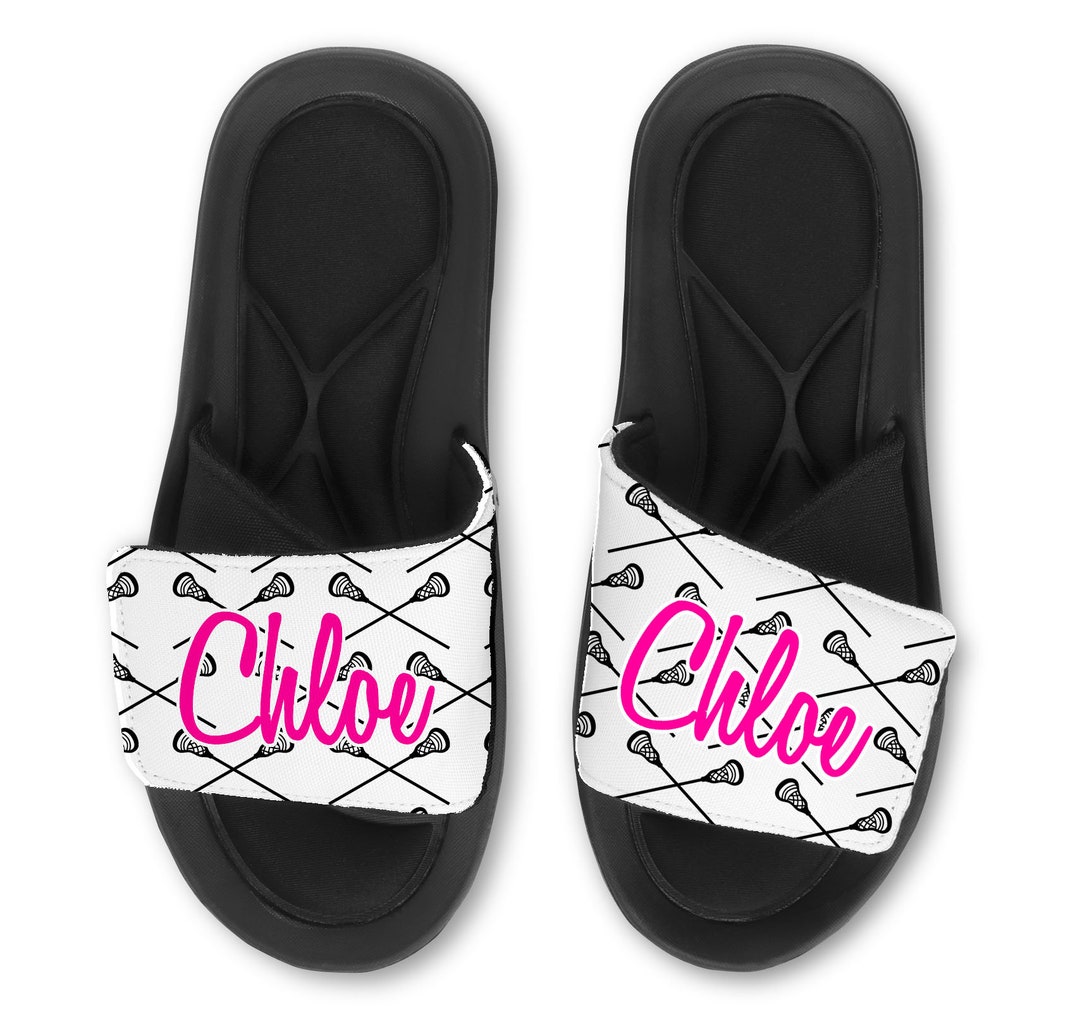 Custom LACROSSE Sticks Slides Flip Flops Sandals Personalized Etsy