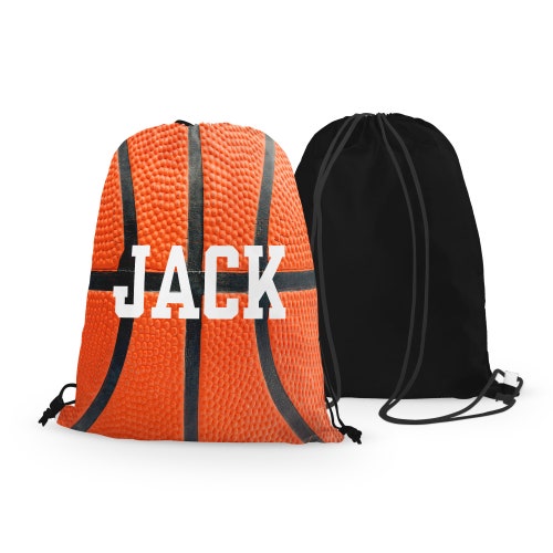 Personalized Basketball Drawstring Bag Custom Basketball Etsy