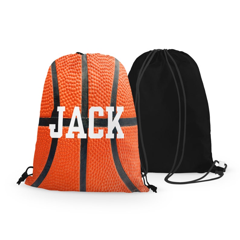 Personalized Basketball Drawstring Bag Custom Basketball Etsy