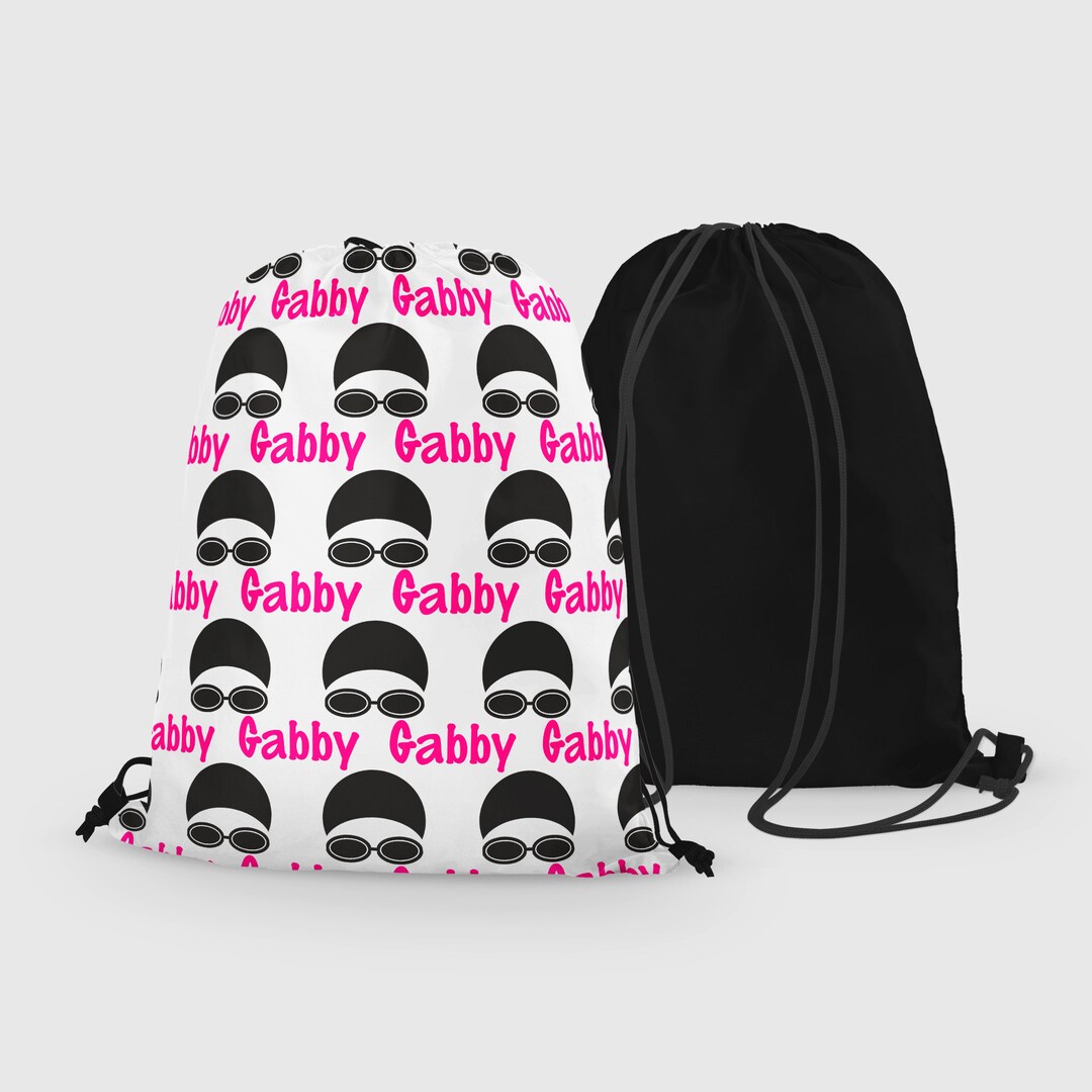 Personalized Swimmer Drawstring Bag - Custom Swim Drawstring Bag ...