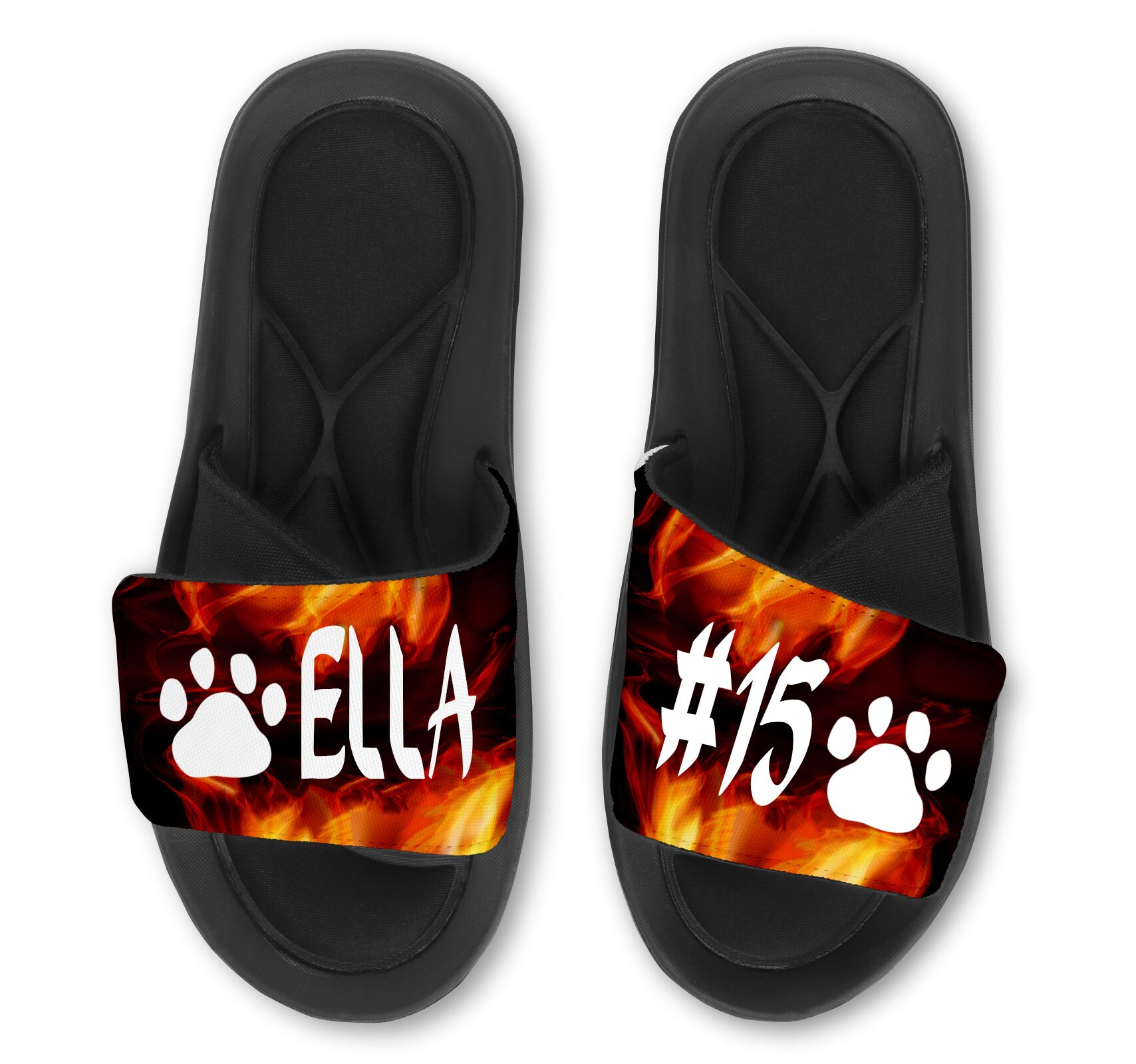 smugling Aske tiger Personalized Custom Paw Print Mascot Slides Flip Flops Sandals - Etsy