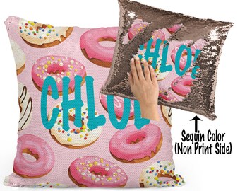 sequin donut pillow