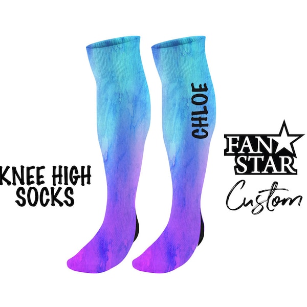 Personalized Name Knee High Socks, Custom Name Knee High Socks, Great Team Gift or Birthday Gift!