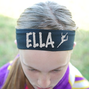 CUSTOM Personalized DANCER GYMNAST Cotton/Lycra Headband - Sparkle Lettering
