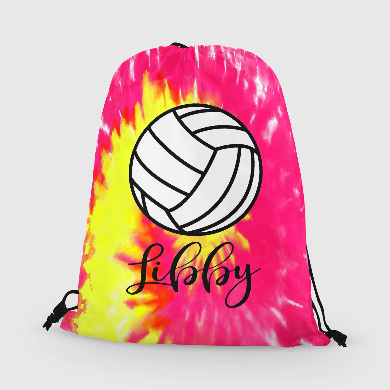 Personalized Volleyball Drawstring Bag Custom Volleyball Etsy