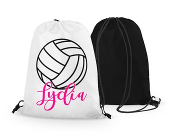 Personalized Volleyball Drawstring Bag - Custom Volleyball Drawstring Bag - Choose Your Colors!!