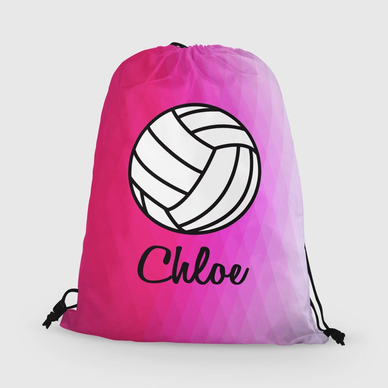 Personalized Volleyball Drawstring Bag Custom Volleyball Etsy