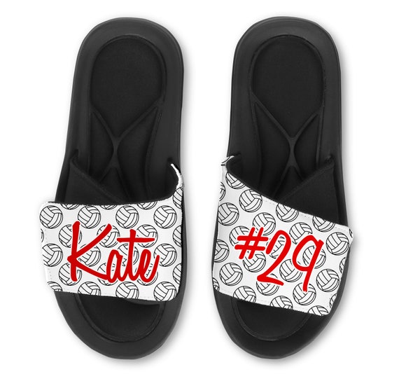 Custom VOLLEYBALL Slides Flip Flops Sandals, Personalized