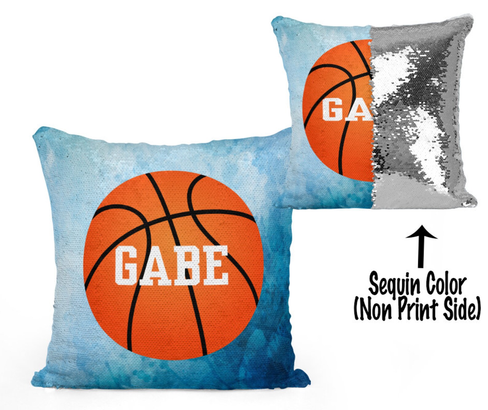 Personalized Basketball Sequin Flip Pillow Customized With Etsy