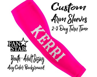 Personalized Hot Pink arm sleeve  - Custom Baseball Fastpitch Compression Sleeve - Great Team Gift or Party Favors!  Single or Bulk Orders!