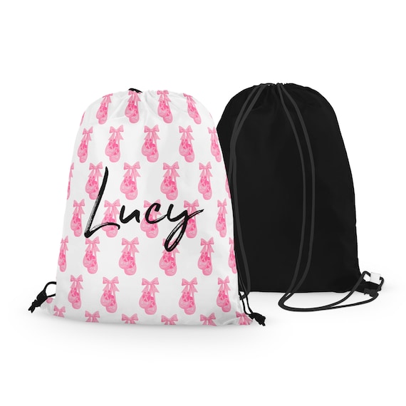 PERSONALISED BALLET SHOES DRAWSTRING BAG NEW ballerina