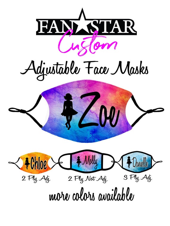 Custom Irish Dance Face Mask Irish Dancer Watercolor Mask Etsy