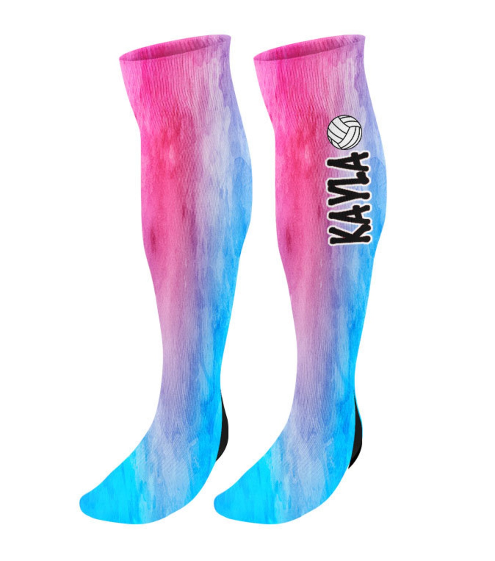 Personalized Volleyball Knee High Socks Custom Volleyball Etsy