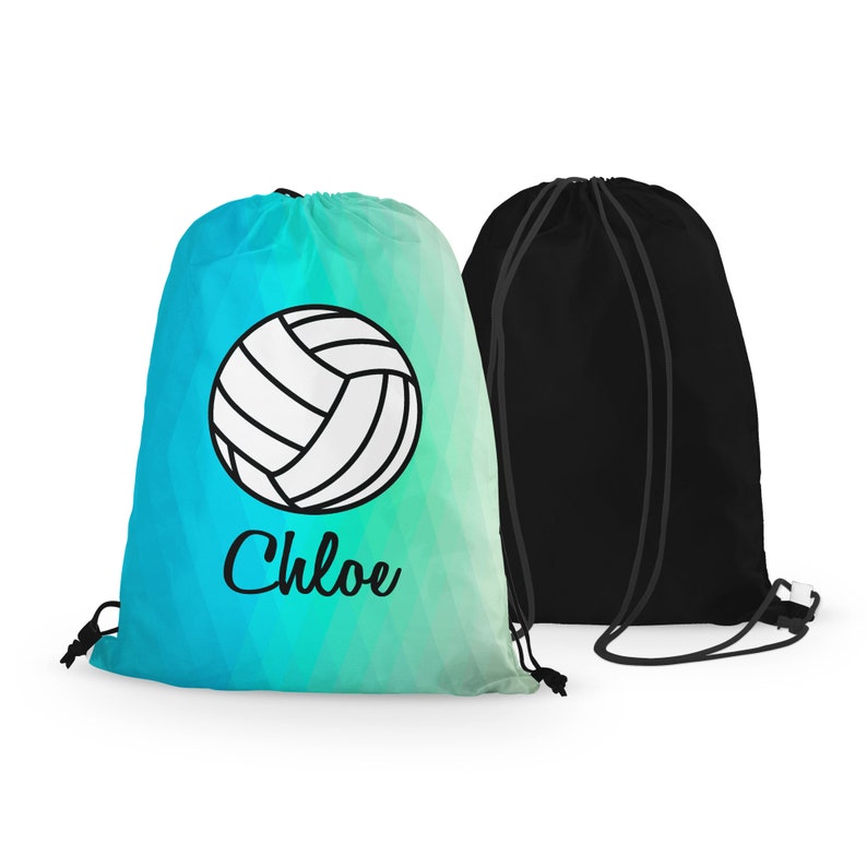 Personalized Volleyball Drawstring Bag Custom Volleyball Etsy