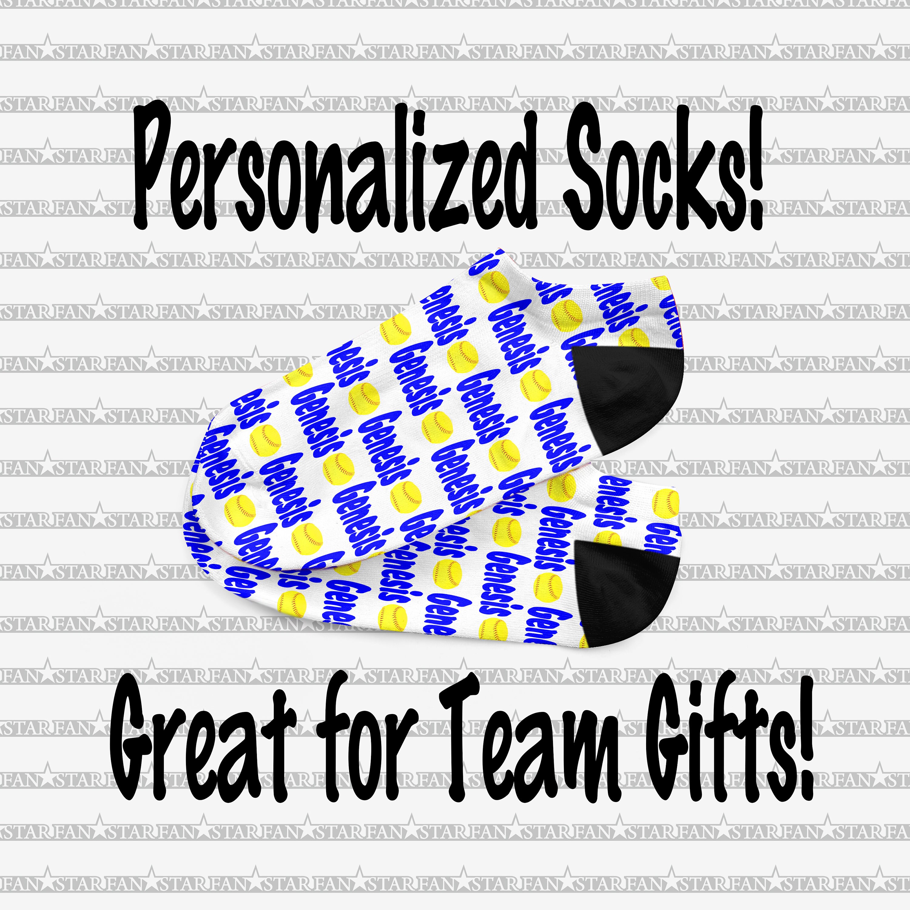 Personalized SOFTBALL Socks, Custom SOFTBALL Anklet Socks, Custom Team Fastpitch Socks, Fastpitch Gift