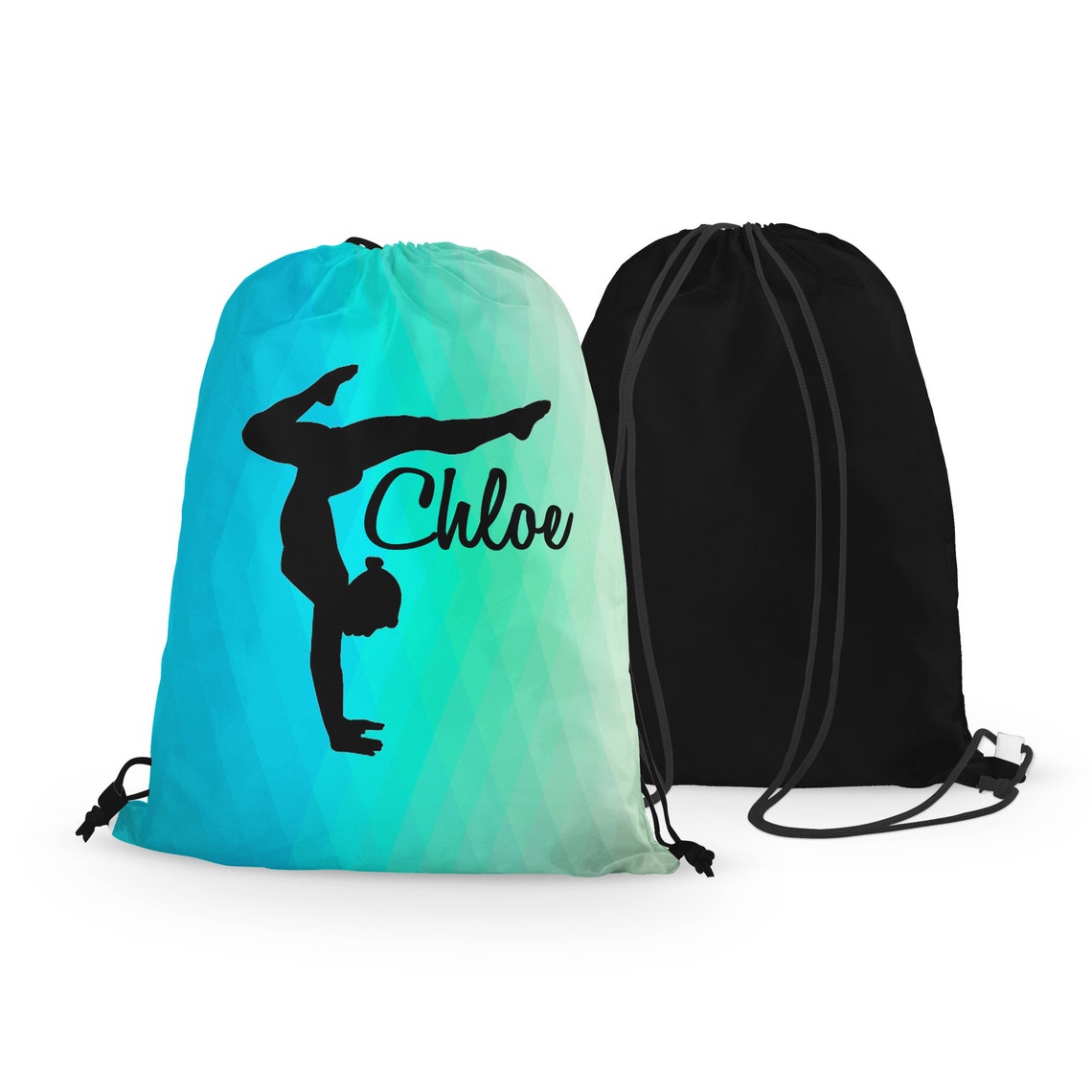 Personalized Gymnast Drawstring Bag Custom Gymnastics Etsy