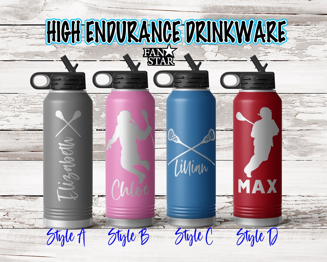 Personalized Lacrosse Water Bottle Engraved, Custom Lacrosse Water