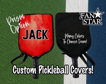 Custom Pickleball Paddle Cover, Personalized Pickleball Cover with Mesh, Choose Your Color, Name or Logo, Pickleball Gift! Prism Design
