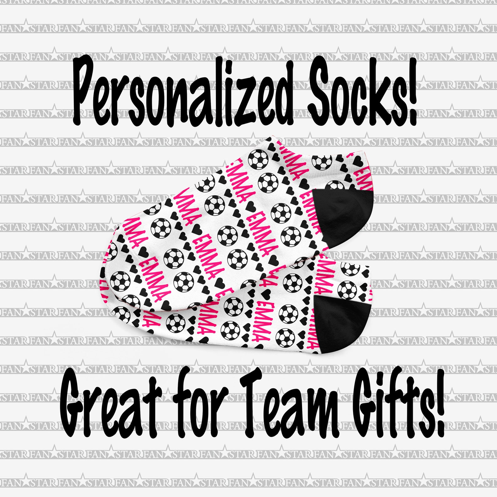 Personalized SOCCER Socks Custom SOCCER Socks Crew No Show Etsy